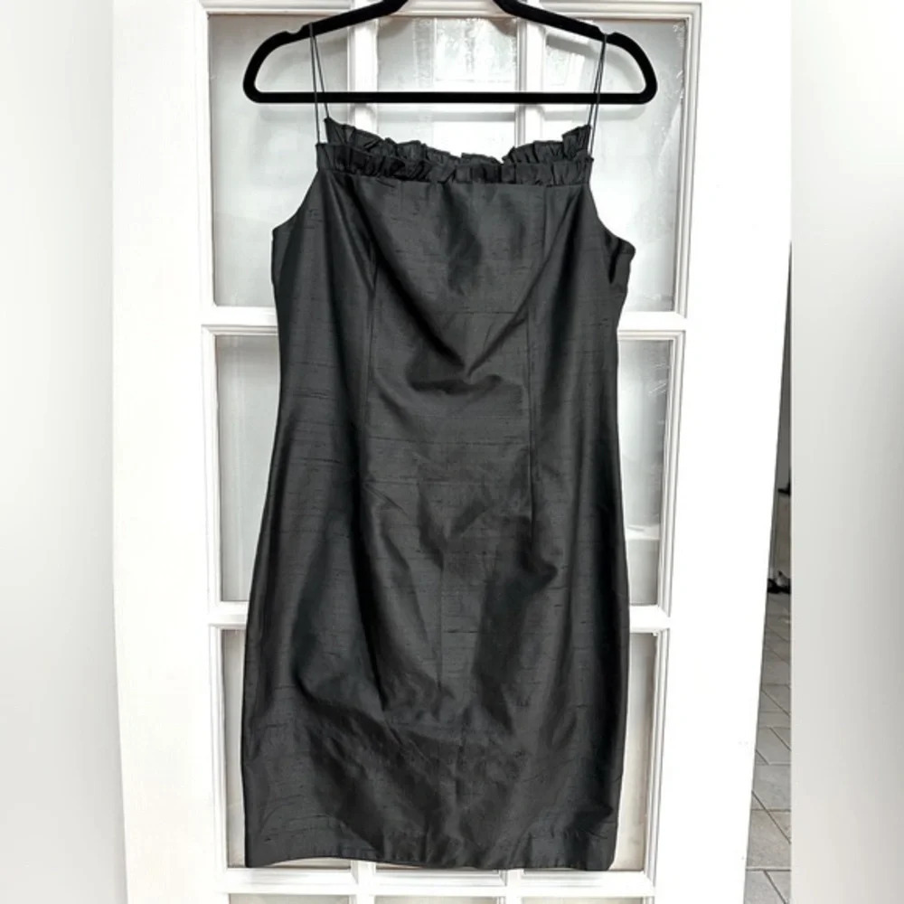 Vintage Marie St. Claire 100% Silk Black Classic Cocktail Timeless Dress Size 6